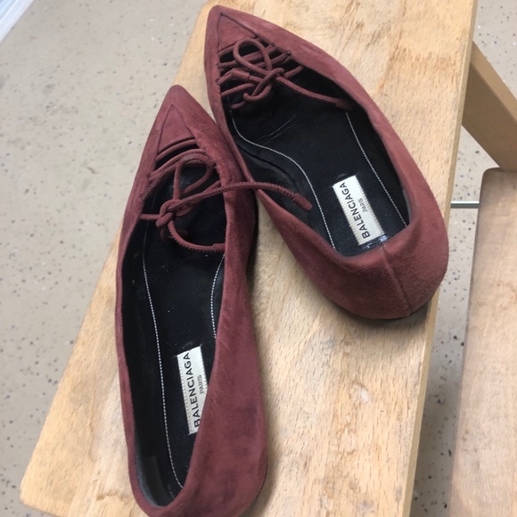 Balenciaga wine suede flats - Picture 3 of 5
